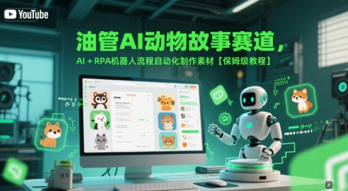 油管AI动物故事赛道，AI+RPA机器人流程自动化制作素材【保姆级教程】-shxbox省心宝盒