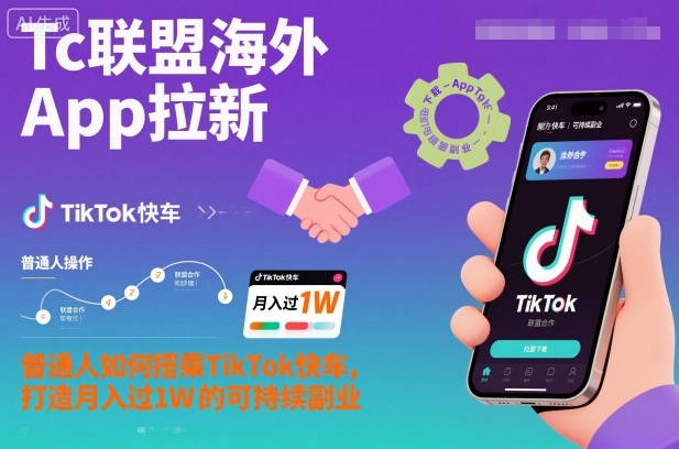 Tc联盟海外App拉新：普通人如何搭乘TikTok快车，打造月入过1W的可持续副业-shxbox省心宝盒