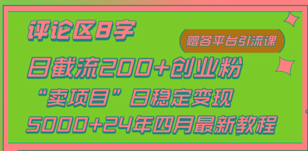 (9851期)评论区8字日载流200+创业粉  日稳定变现5000+24年四月最新教程！-shxbox省心宝盒