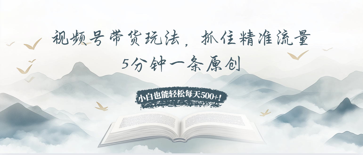视频号带货玩法，抓住精准流量，5分钟一条原创，小白也能轻松每天500+！-shxbox省心宝盒