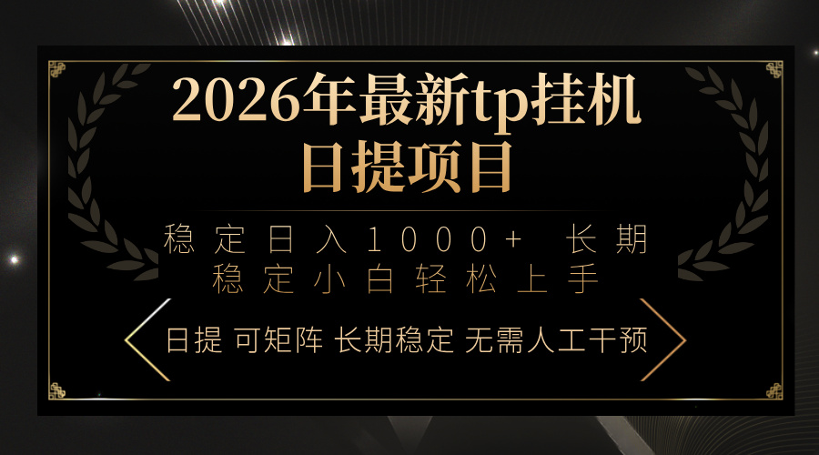 2026年最新tp挂机日提项目：稳定日入1000+小白轻松上手-shxbox省心宝盒