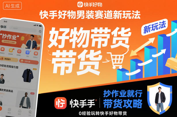 快手好物男装赛道新玩法，抄作业就行，0经验玩转快手好物带货-shxbox省心宝盒