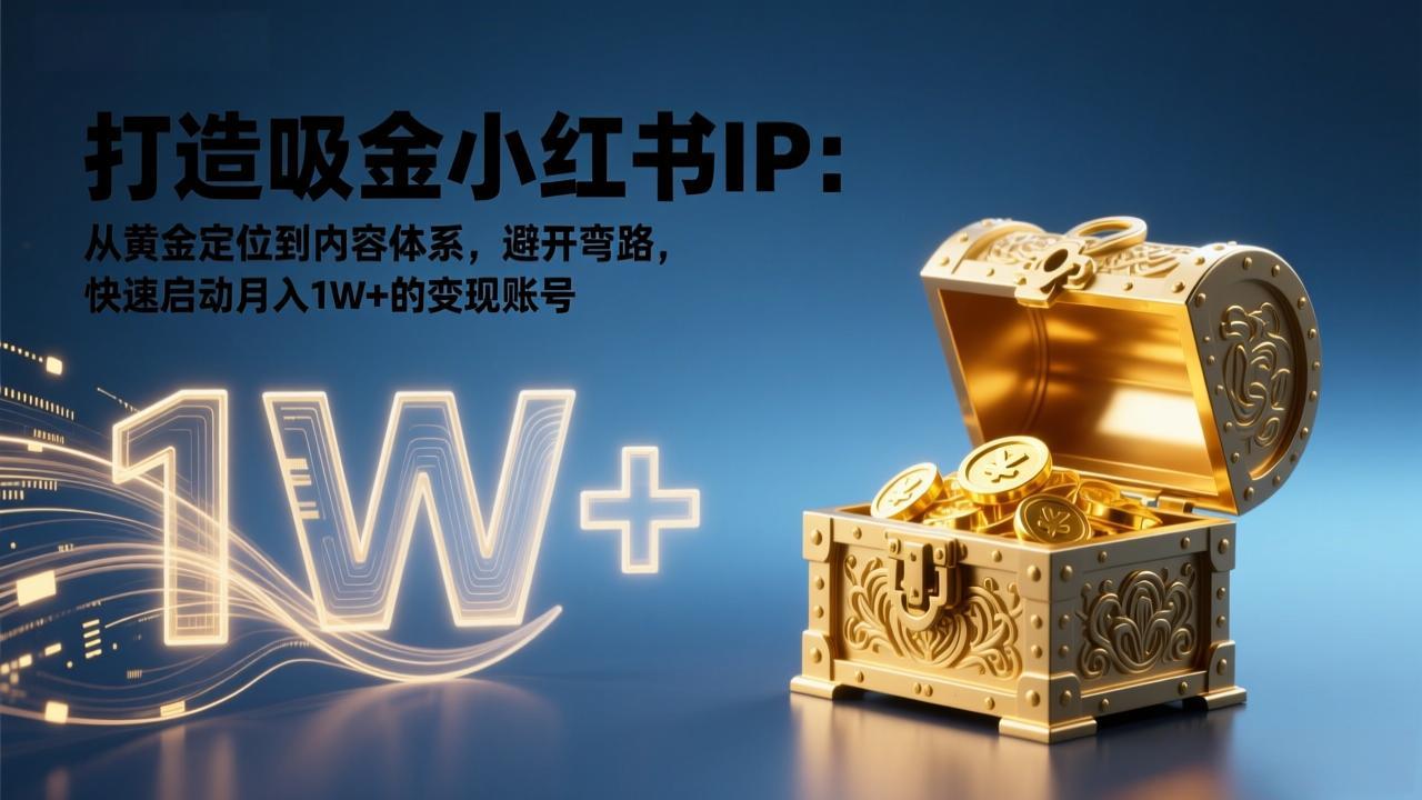 打造吸金小红书IP：从黄金定位到内容体系，避开弯路，快速启动月入1W+的变现账号-shxbox省心宝盒