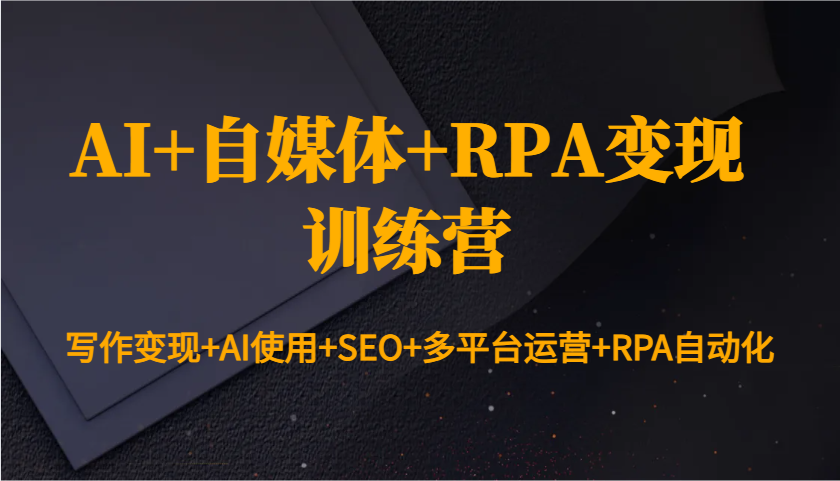 AI+自媒体+RPA变现训练营：写作变现+AI使用+SEO+多平台运营+RPA自动化-shxbox省心宝盒