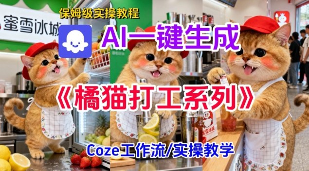Coze扣子工作流一键生成胖橘猫打工短视频，保姆级实操搭建教学-shxbox省心宝盒
