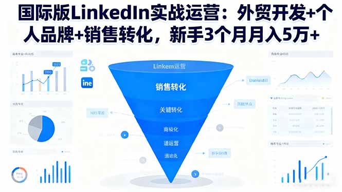 国际版LinkedIn实战运营：外贸开发+个人品牌+销售转化，新手3个月月入5万+-shxbox省心宝盒