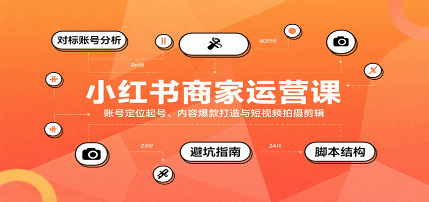 小红书商家运营课，账号定位起号、内容爆款打造与短视频拍摄剪辑-shxbox省心宝盒