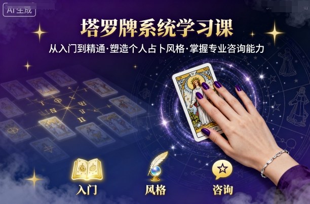 塔罗牌系统学习课，助你从入门到精通，塑造个人占卜风格，掌握专业咨询能力-shxbox省心宝盒