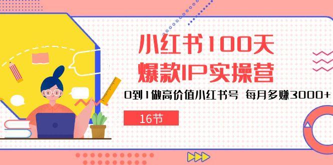 小红书100天-爆款IP实操营，0到1做高价值小红书号 每月多赚3000+(16节-shxbox省心宝盒