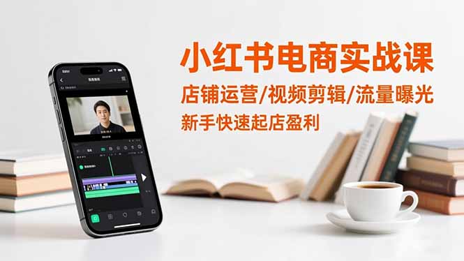 小红书电商实战课：店铺运营/视频剪辑/流量曝光，新手快速起店盈利-shxbox省心宝盒