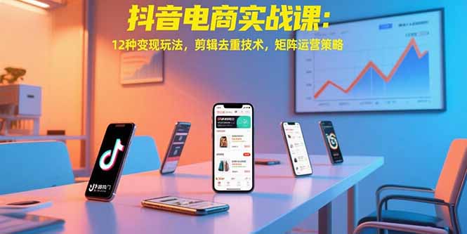 抖音电商实战课：12种变现玩法，剪辑去重技术，矩阵运营策略-shxbox省心宝盒
