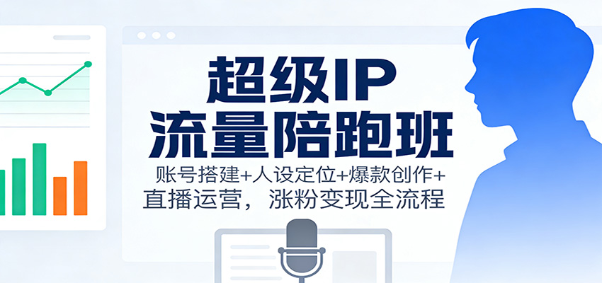 超级IP流量陪跑班：账号搭建+人设定位+爆款创作+直播运营，涨粉变现全流程-shxbox省心宝盒