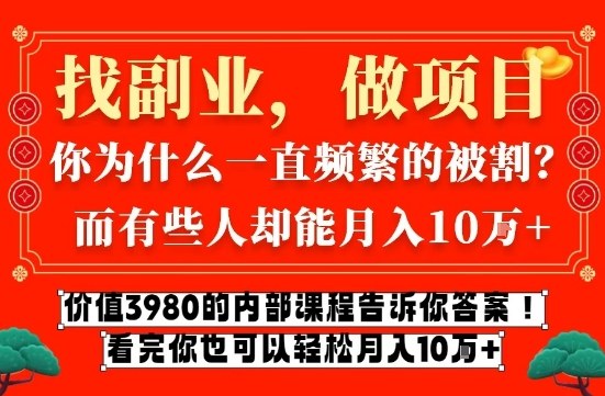 价值3980的网创内部课程，告诉你互联网创业月入10个W的秘密【揭秘】-shxbox省心宝盒