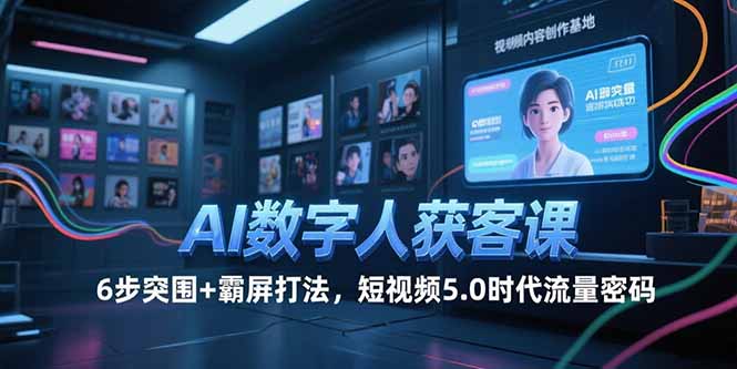 AI数字人获客课，6步突围+霸屏打法，短视频5.0时代流量密码-shxbox省心宝盒