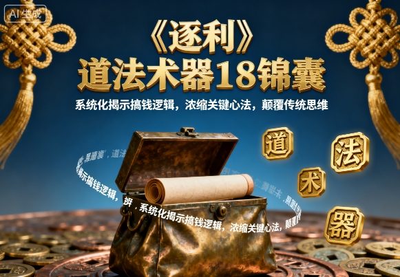 《逐利》道法术器18锦囊，系统化揭示搞钱逻辑，浓缩关键心法，颠覆传统思维-shxbox省心宝盒