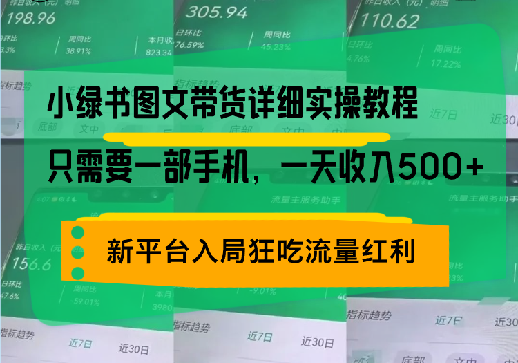 小绿书图文带货详细实操教程，只需要一部手机，一天收入500+，轻松变现-shxbox省心宝盒