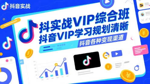 抖音实战VIP综合班，抖音VIP学习规划请晰抖音各种变现渠道-shxbox省心宝盒