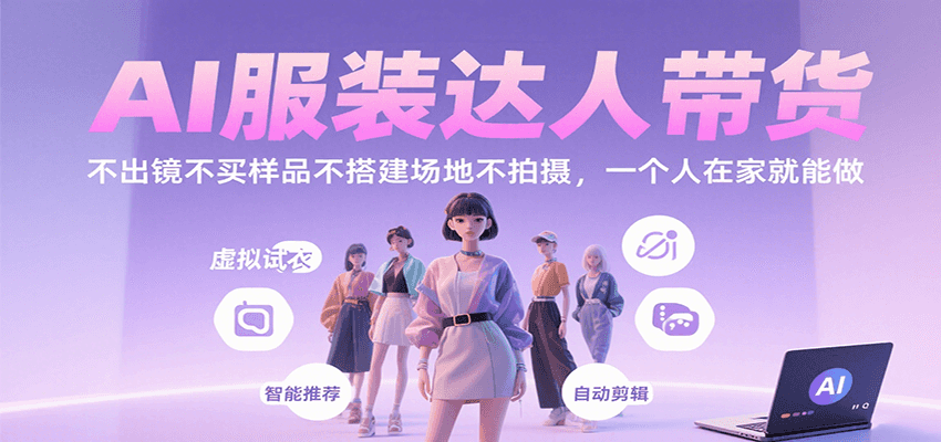 AI服装达人带货，不出镜不买样品不搭建场地不拍摄，一个人在家就能做-shxbox省心宝盒