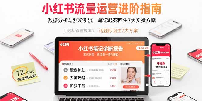 小红书流量运营进阶指南，数据分析与涨粉引流，笔记起死回生7大实操方案-shxbox省心宝盒