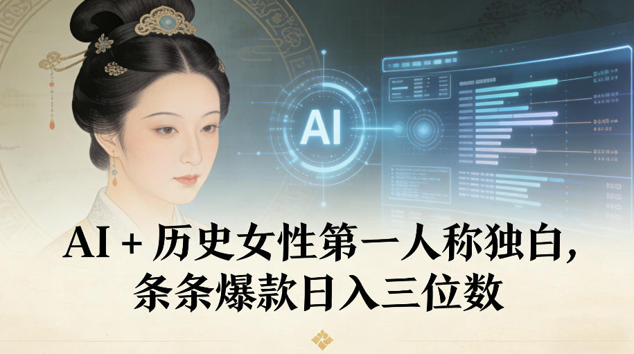 AI+历史女性第一人称独白，条条爆款日入三位数-shxbox省心宝盒