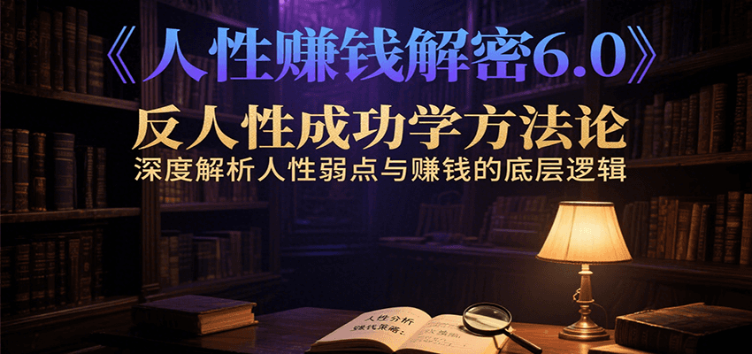 人性赚钱解密6.0，反人性成功学方法论，深度解析人性弱点与赚钱的底层逻辑-shxbox省心宝盒