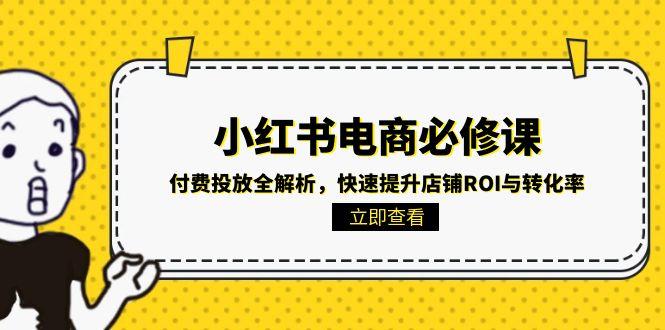 小红书电商必修课：付费投放全解析，快速提升店铺ROI与转化率-shxbox省心宝盒