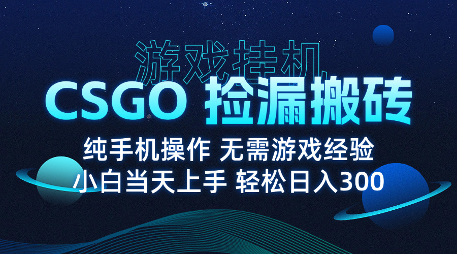 8月最新游戏搬砖，CSGO纯挂机，不需要玩游戏，实现真挂机，月入1W+-shxbox省心宝盒