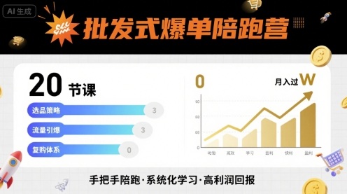 批发式爆单陪跑营，20节课带你实现批发式爆单，带你经松月入过W-shxbox省心宝盒