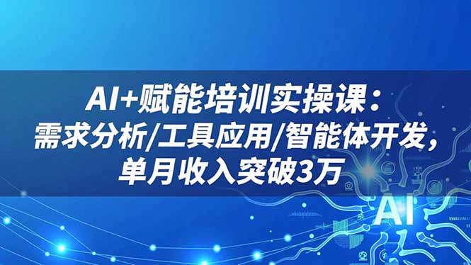 AI+赋能培训实操课：需求分析/工具应用/智能体开发，单月收入突破3万-shxbox省心宝盒