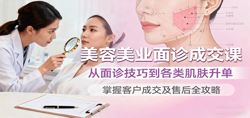 美容美业面诊成交课，从面诊技巧到各类肌肤升单，掌握客户成交及售后全攻略-shxbox省心宝盒