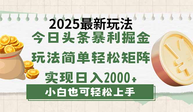 今日头条2025最新玩法，思路简单，复制粘贴，轻松实现矩阵日入2000+-shxbox省心宝盒