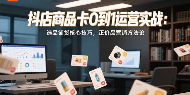 抖店商品卡0到1运营实战：选品铺货核心技巧，正价品营销方法论-shxbox省心宝盒