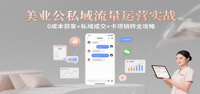 美业公私域流量运营实战：0成本获客+私域成交+卡项销转全攻略-shxbox省心宝盒