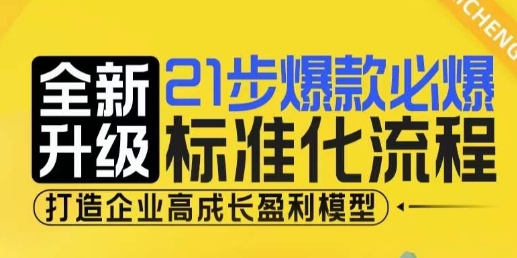 21步爆款必爆标准化流程，全新升级，打造企业高成长盈利模型-shxbox省心宝盒
