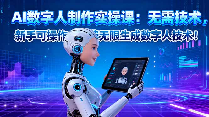 AI数字人制作实操课：无需技术，新手可操作，免费无限生成数字人技术！-shxbox省心宝盒