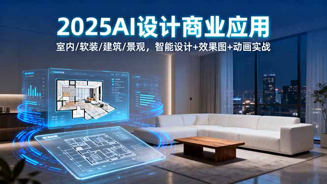 2025AI设计商业应用：室内/软装/建筑/景观，智能设计+效果图+动画实战-shxbox省心宝盒
