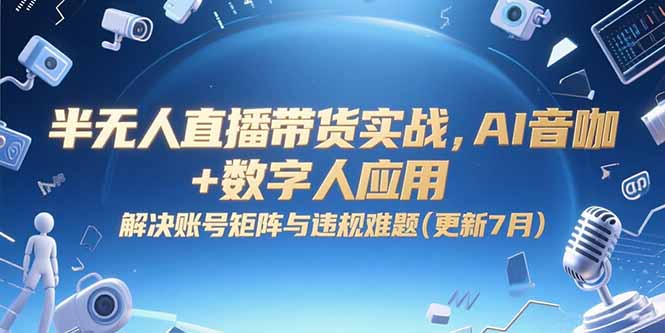 半无人直播带货实战，AI音咖+数字人应用 解决账号矩阵与违规难题(更新7月-shxbox省心宝盒