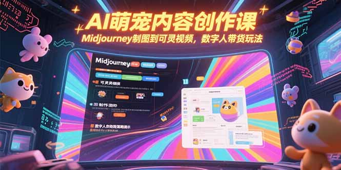 AI萌宠内容创作课，Midjourney制图到可灵视频，数字人带货玩法-shxbox省心宝盒