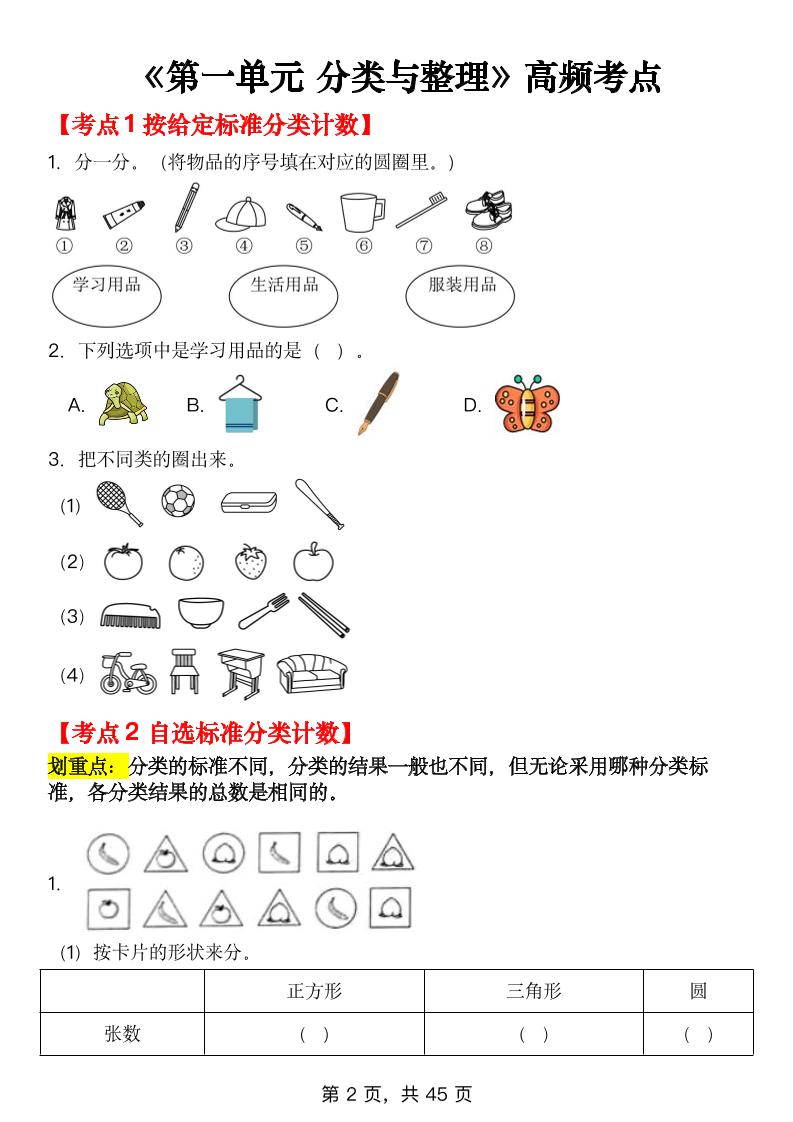 二年级上数学全册知识点汇总-shxbox省心宝盒