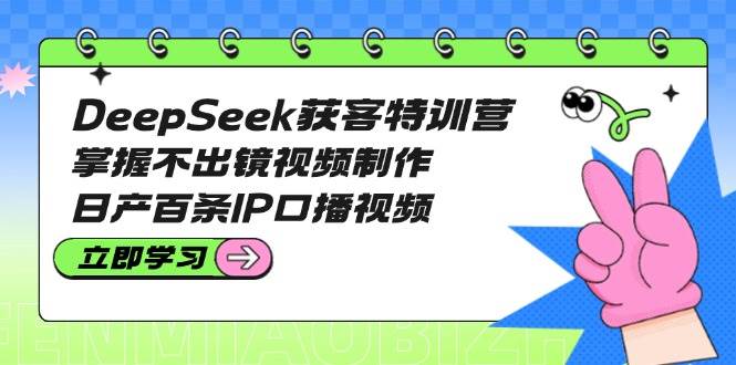 DeepSeek获客特训营：掌握不出镜视频制作，日产百条IP口播视频-shxbox省心宝盒
