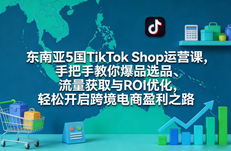 东南亚5国TikTok Shop运营课，手把手教你爆品选品、流量获取与ROI优化，轻松开启跨境电商盈利之路-shxbox省心宝盒