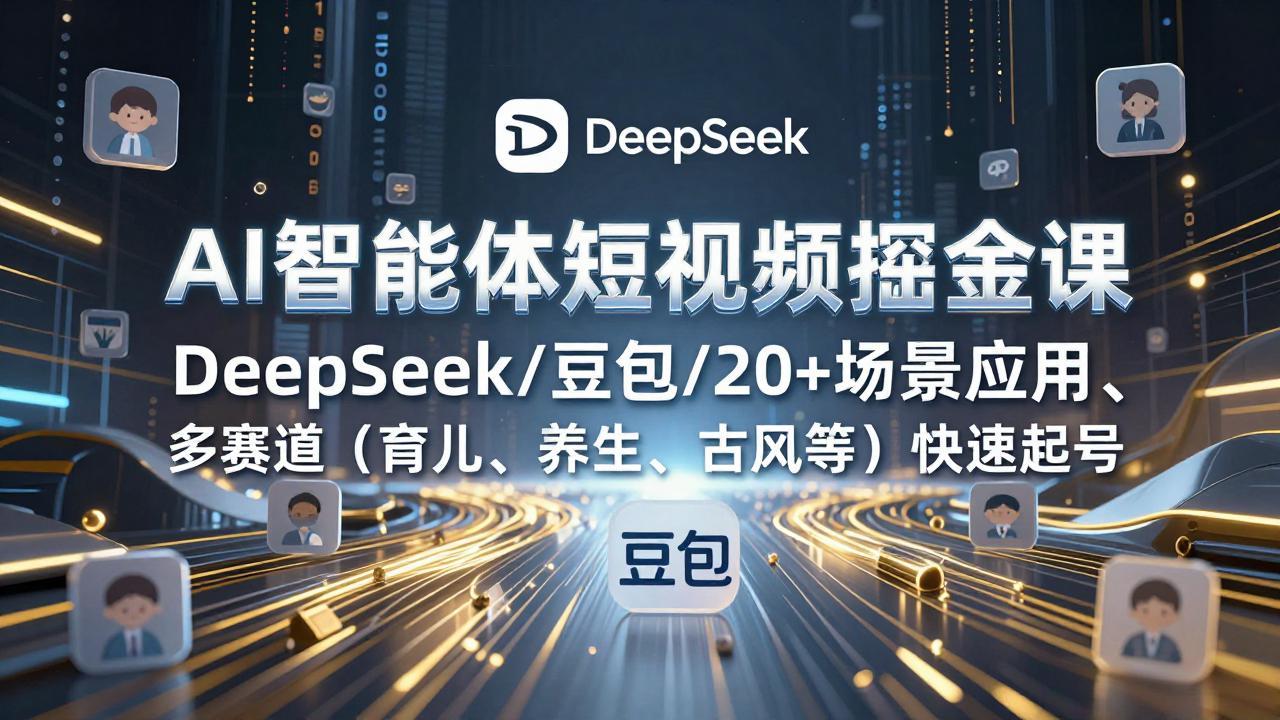 AI智能体短视频掘金课，DeepSeek/豆包/20+场景应用、多赛道(育儿、养生、古风等-shxbox省心宝盒
