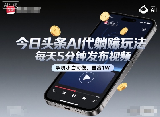 今日头条AI代躺賺玩法，每天5分钟发布视频，手机小白可做，最高1W+【揭秘】-shxbox省心宝盒