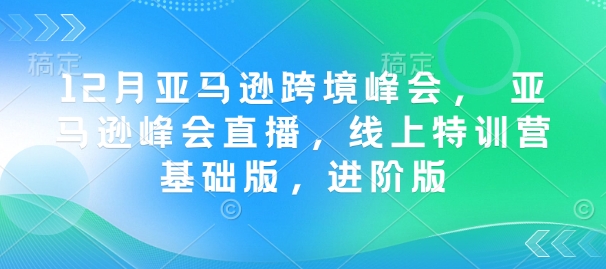 12月亚马逊跨境峰会， 亚马逊峰会直播，线上特训营基础版，进阶版-shxbox省心宝盒