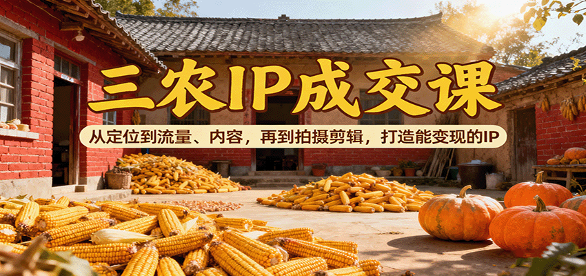 三农IP成交课：从定位到流量、内容，再到拍摄剪辑，打造能变现的IP-shxbox省心宝盒