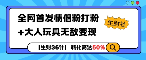 【生财36计】全网首发情侣粉打粉+大人玩具无敌变现-shxbox省心宝盒
