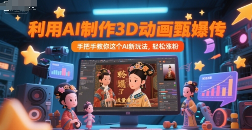 利用AI制作3D动画甄嬛传，流量爆了，手把手教你这个AI新玩法，轻松涨粉-shxbox省心宝盒