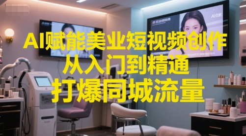 AI赋能美业短视频创作，从入门到精通，打爆同城流量，超级AI工具短视频实操落地-shxbox省心宝盒