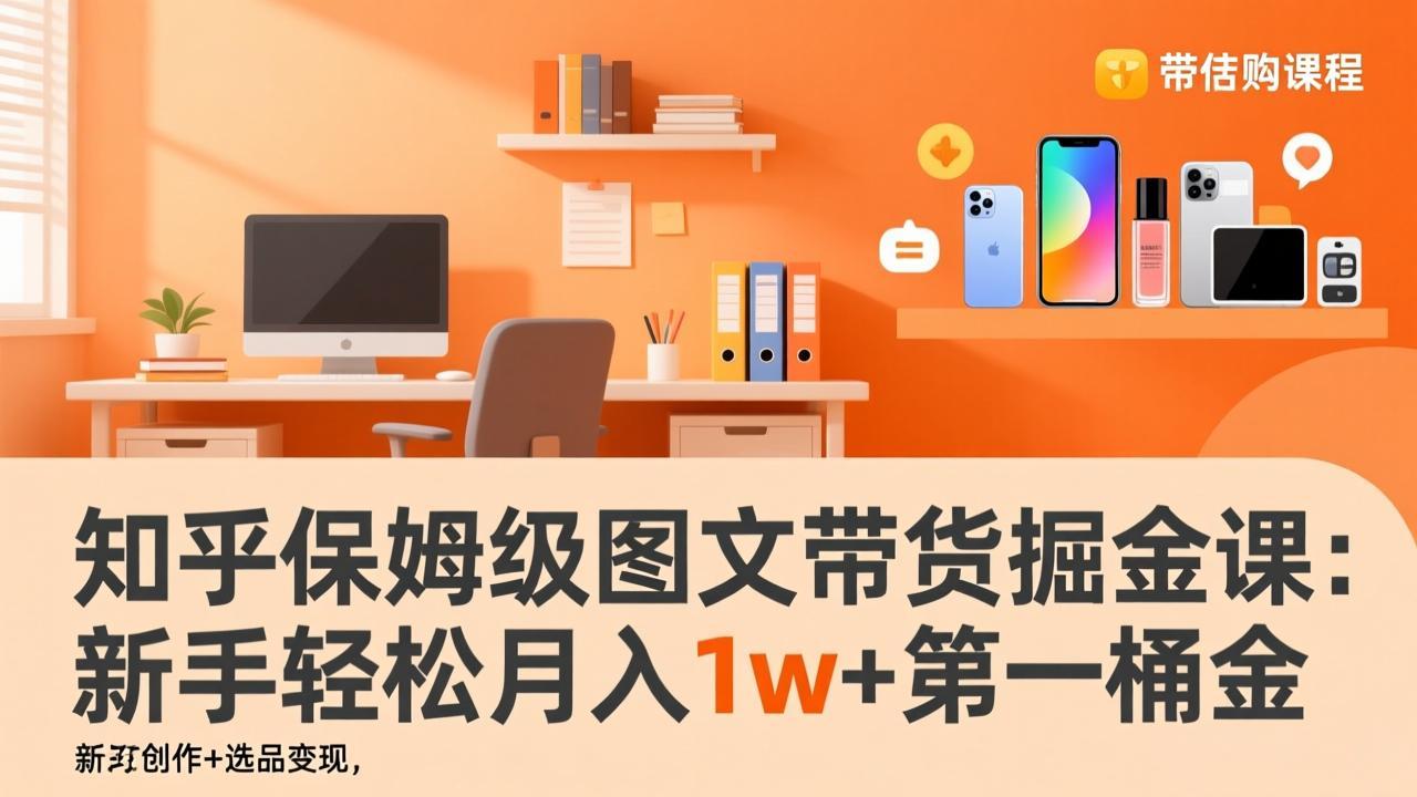 知乎保姆级图文带货掘金课：账号打造+爆文创作+选品变现，新手轻松月入1w+第一桶金-shxbox省心宝盒