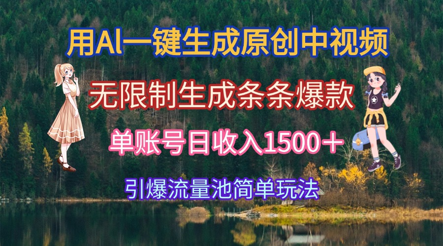 用Al一键生成原创中视频，无限制生成条条爆款，单账号日收入1500＋引爆...-shxbox省心宝盒